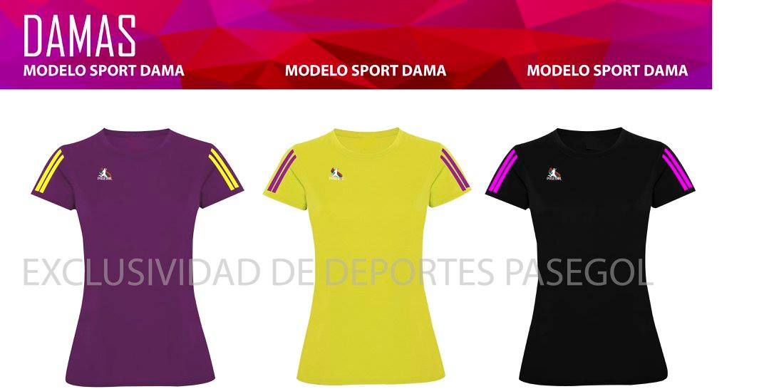 .Camiseta sport dama - Pasegol - CAMISETAS DE FÚTBOL PERSONALIZADAS ...